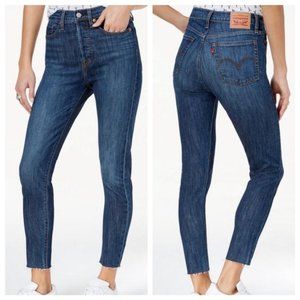 Levi's Dark Wash Blue Wedgie Fray Hem Denim Skinny Jeans - Size 26